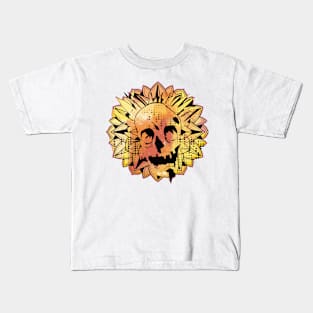 Skull Flower Sun Flower Kids T-Shirt